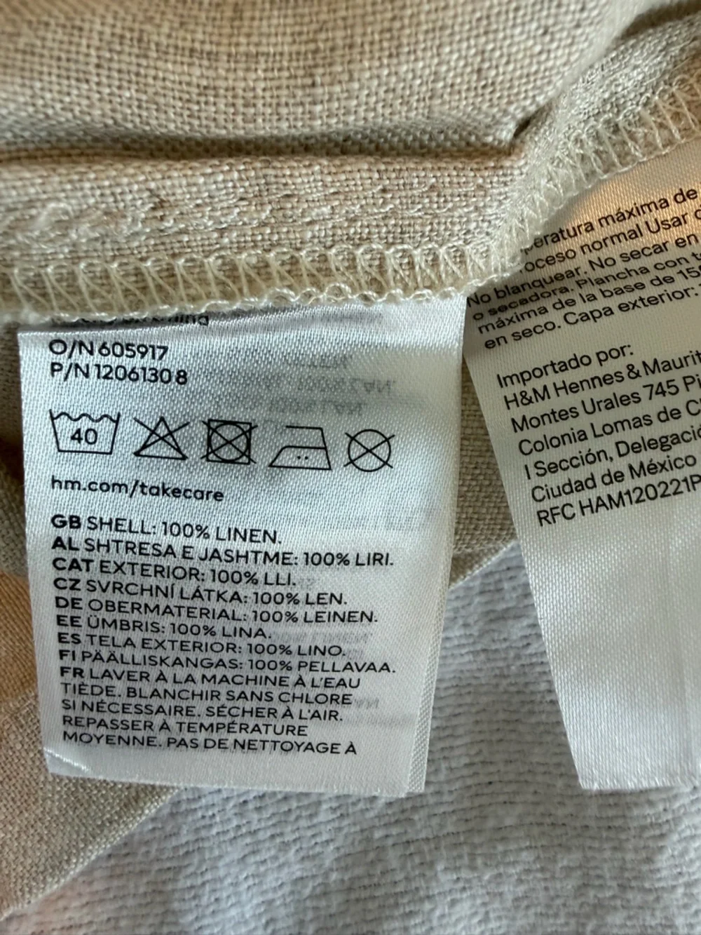 NWT Unisex Kids 100% Organic Linen Set 4T Natural Beige‎ 2 piece long sleeve